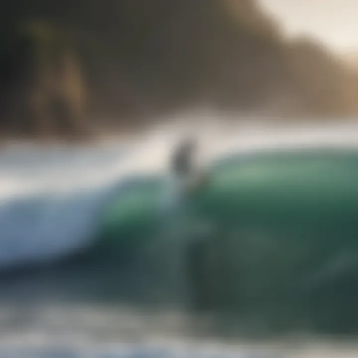 A surfer practicing techniques on calm waters