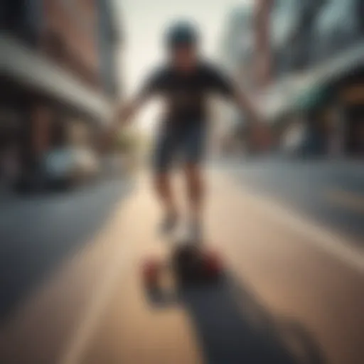 Dynamic longboard cruising at high speed