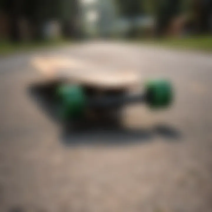 Close-up of a high-performance longboard deck