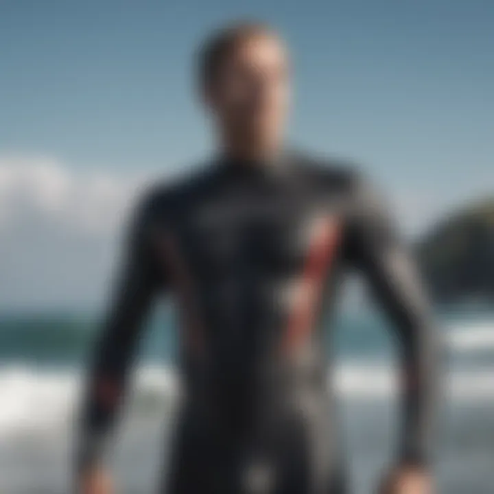 Close-up of premium wetsuit material showcasing flexibility and durability