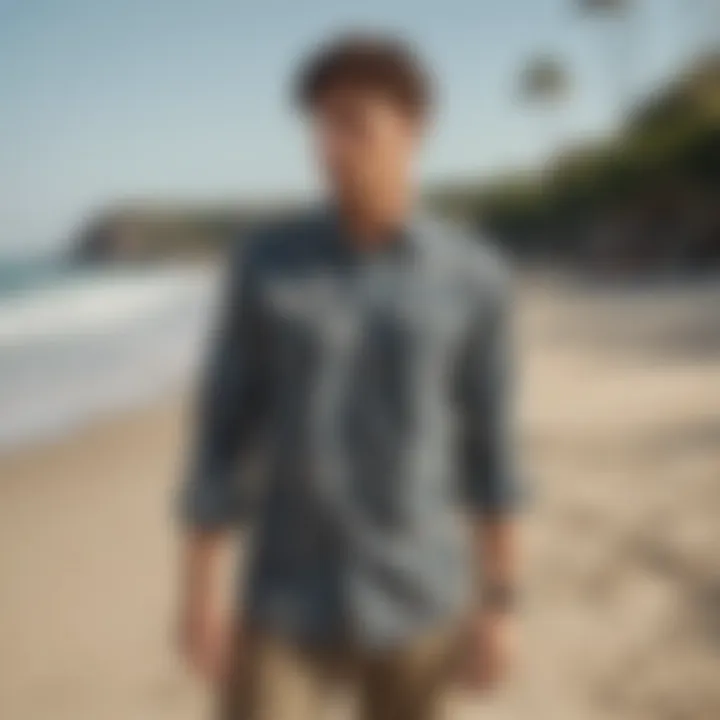 Billabong All Day Shirt displayed against a beach backdrop