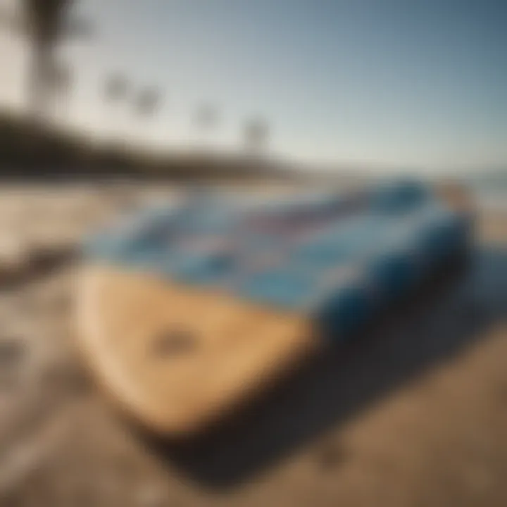 Billabong flannel draped over a surfboard on the beach