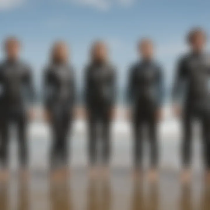 Illustration showing different wetsuit body types for fitting