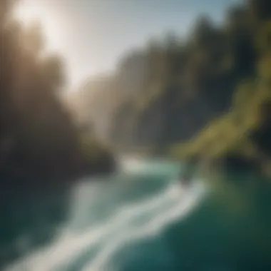 Picturesque Cable Wakeboarding Location Scenic cable wakeboarding scenery with vibrant water