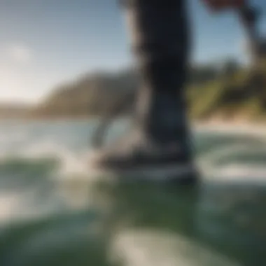 Close-up view of wakeboarding equipment