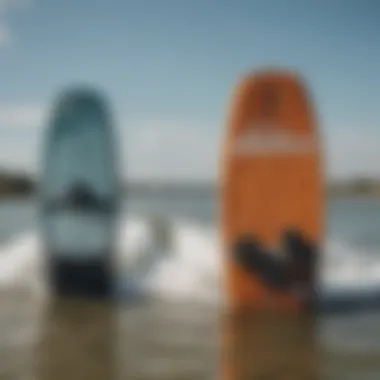 Different wakeboard sizes displayed side by side