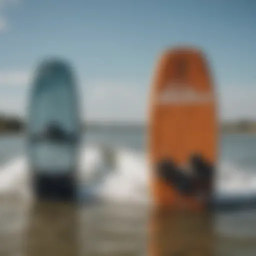 Different wakeboard sizes displayed side by side