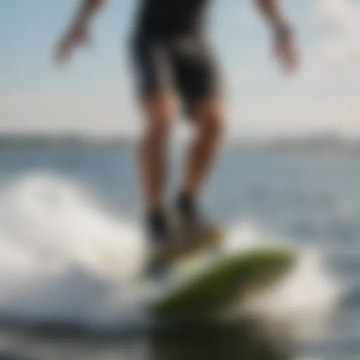 Close-up of wakeboard design features