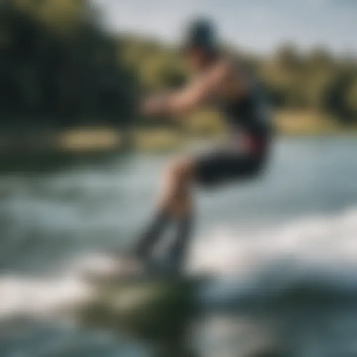 An expert demonstrating proper wakeboarding stance