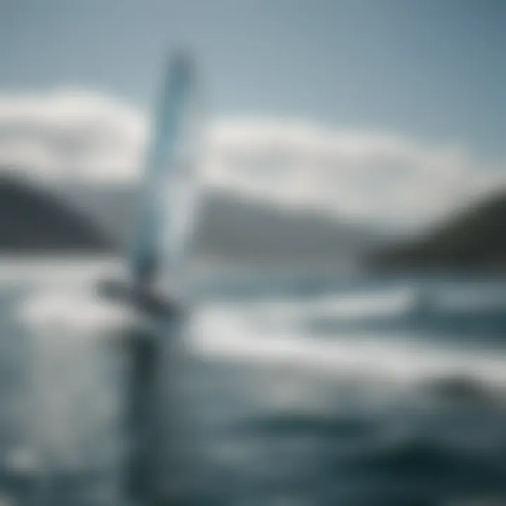 A scenic view of hydrofoiling activity on open waters