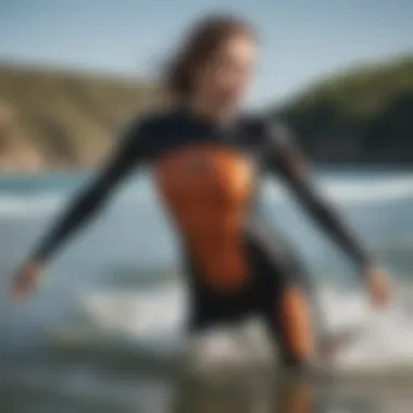 Athlete showcasing performance in a Billabong wetsuit top