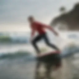 A surfer capturing waves with a waterproof camera
