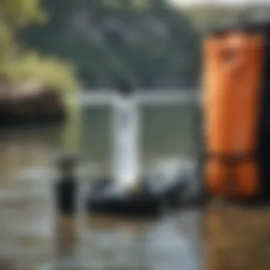 Importance of Hydration in Watersports A close-up of hydration gear beside water equipment