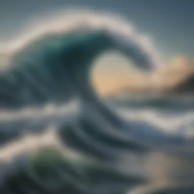 Woodblock Waves: A Cultural Icon An intricate woodblock print illustrating stylized waves