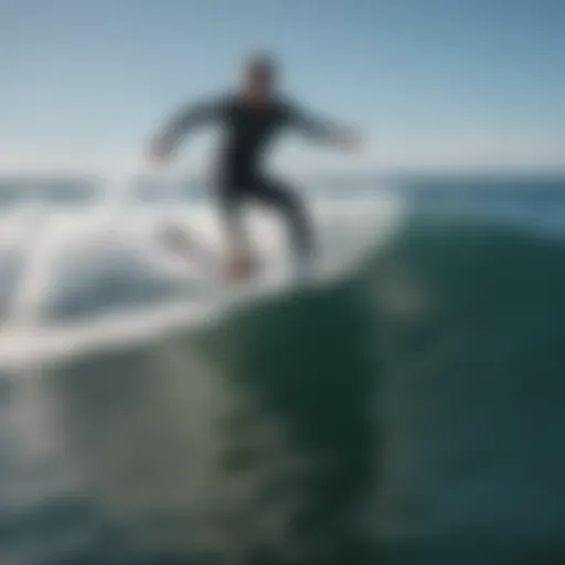 A sleek electric surfboard gliding over the ocean waves