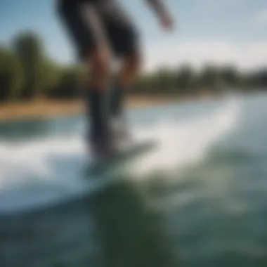 Close-up of high-performance wakeboard surface