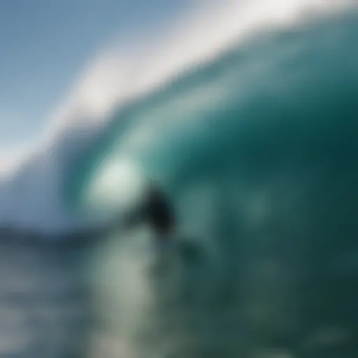 A breathtaking digital wave perfectly captured in a surfing video game