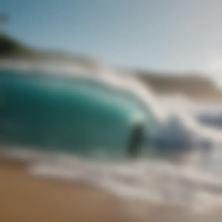 Waves crashing at Guanico beach, ideal for surfing