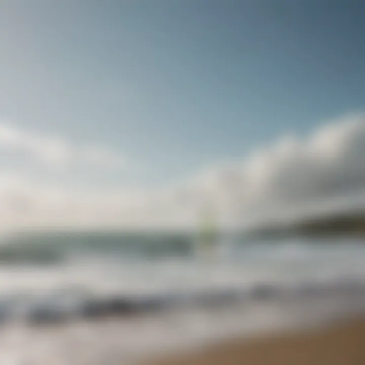 A group enjoying windsurfing on a sunny day at an Irish beach