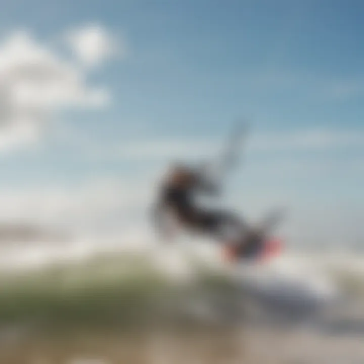 Kitesurfer enjoying the waves at a scenic beach in Peru