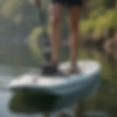 Innovative Motor Technology Close-up of the advanced motor system integrated into a paddle board