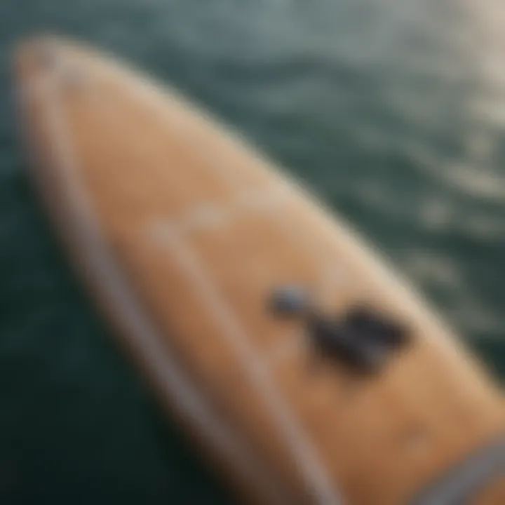 Close-up view of the paddleboard's high-quality material and craftsmanship