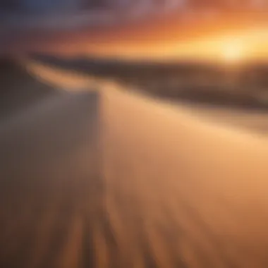 Dramatic sunset over the sand dunes creating a picturesque view