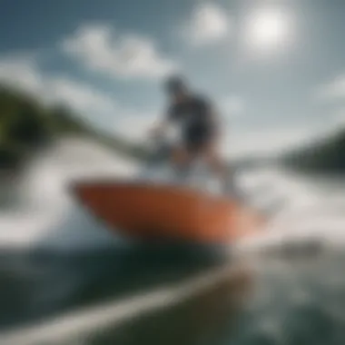 Innovative Wakeboard Features Advanced wakeboard technology showcased on a boat