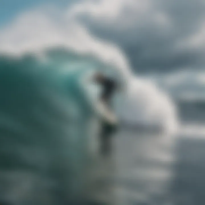 Surfers riding powerful waves at a renowned surf spot