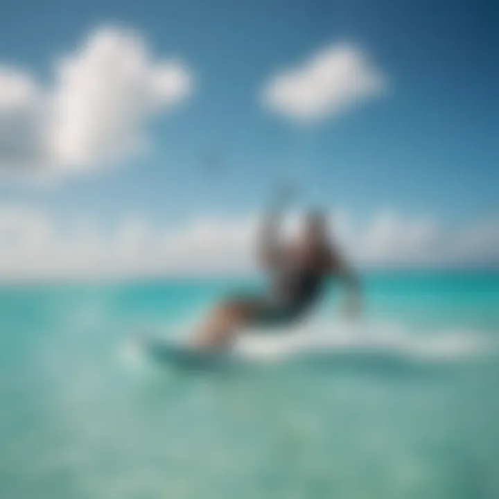 Kiteboarder navigating the crystal-clear waters of Providenciales