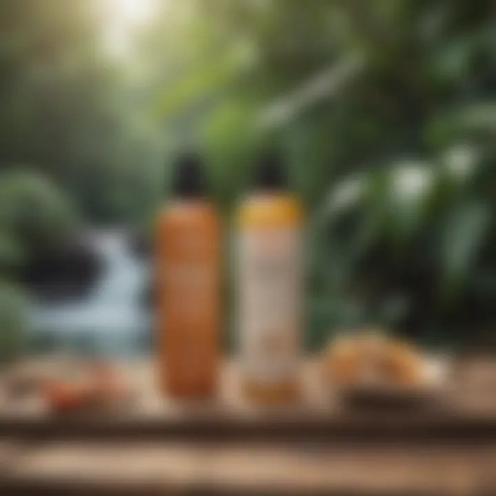 An array of Raw Elements Tinted SPF products displayed elegantly on a wooden surface surrounded by natural elements.