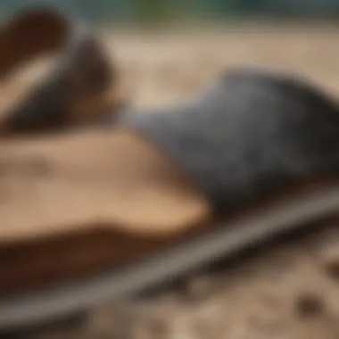 Close-up of the footbed technology in the footwear