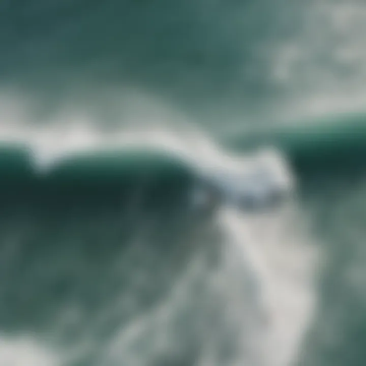 Aerial view of surfers riding waves at a famous surf spot