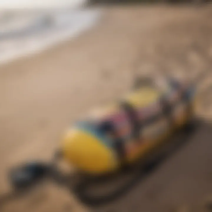 Stylish surfboard day bag on the beach