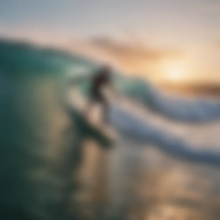 Surfer riding a wave at Sunset Point