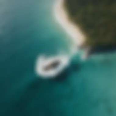 Aerial View of Surf Island Aerial view of an idyllic island showcasing its surf breaks
