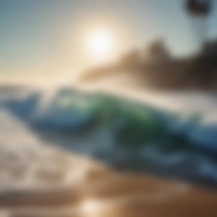 Majestic waves crashing on a sunny California beach