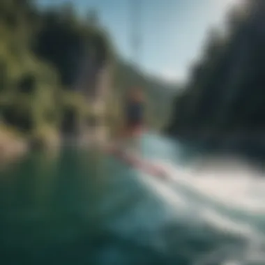 Experience the Thrill of the Bungee Board Dynamic view of a bungee board in action on water