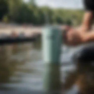 Corkcicle Mug being used during a watersport activity