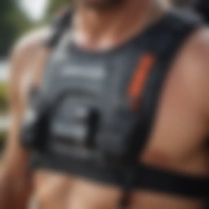 Close-up of the adjustable features of the Dakine waist harness