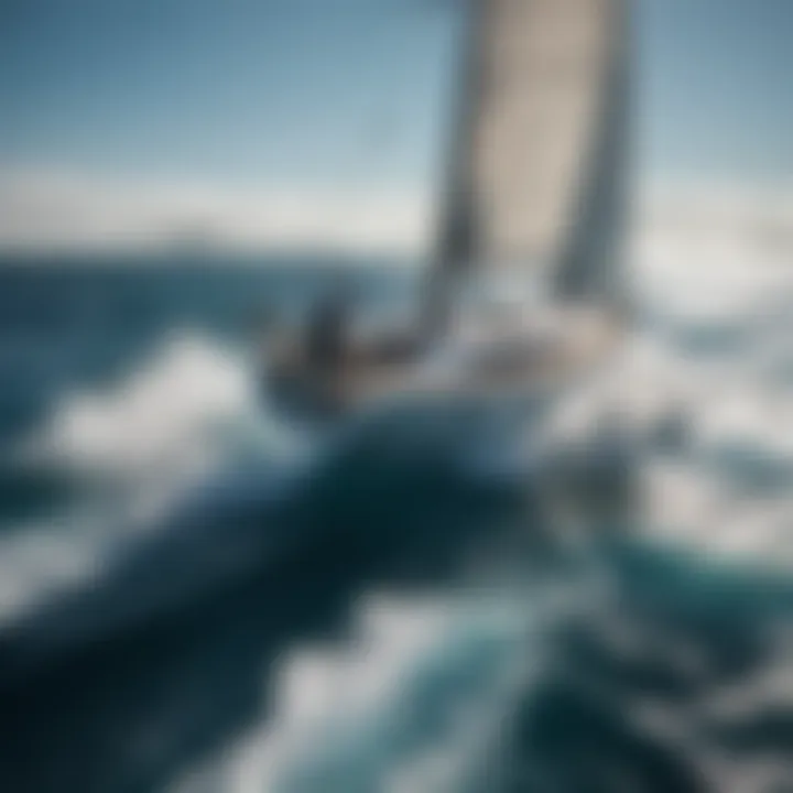 Sailboat navigating through vibrant blue waters