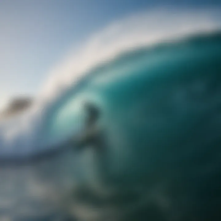 Surfers in the water demonstrating various techniques amidst vibrant ocean waves.