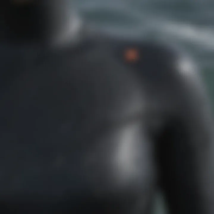 Close-up of wetsuit material highlighting texture and durability