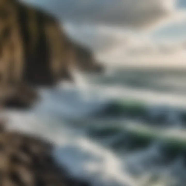 Waves crashing on the rugged shores of the Atlantic Ocean