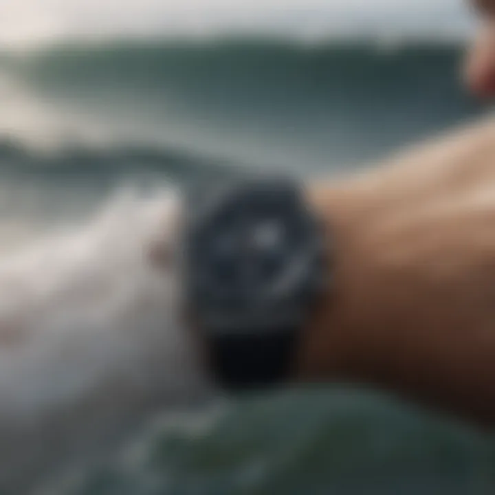 Close-up of waterproof Apple Watch