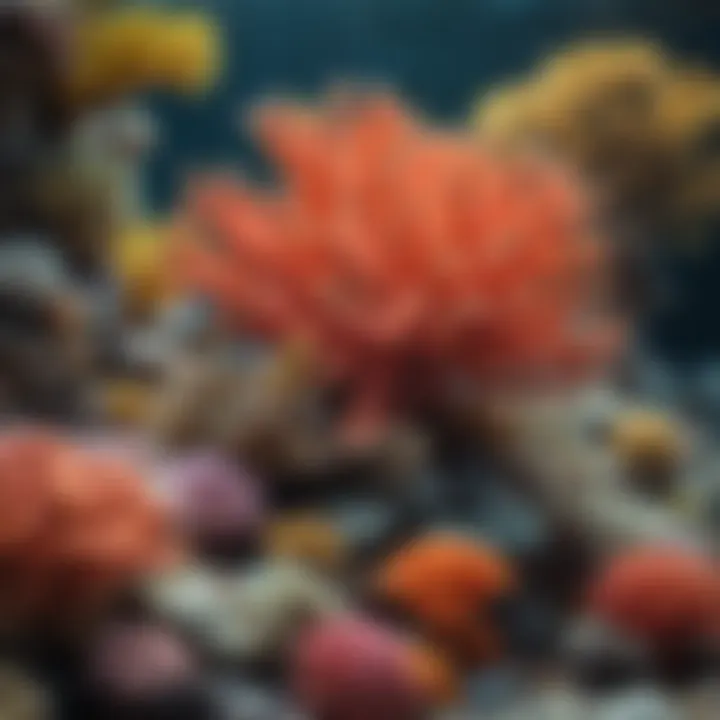 Coral ecosystem providing habitat for various fish species