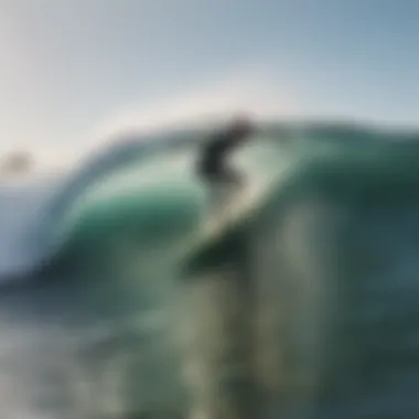 A surfer navigating through waves with confidence