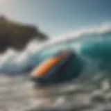 A futuristic surf wave machine generating artificial waves