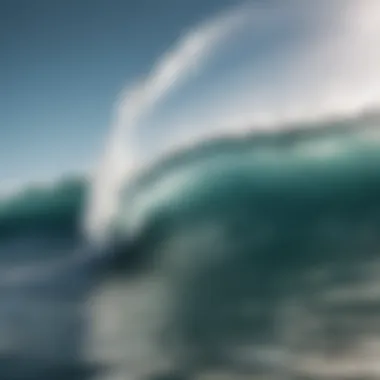 Close-up of wave mechanics showcasing water flow and dynamics