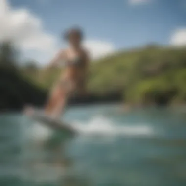 Enjoying Aquatic Activities with Olukai Ohana Koa Flip Flop User enjoying aquatic activities while wearing Olukai Ohana Koa flip flop
